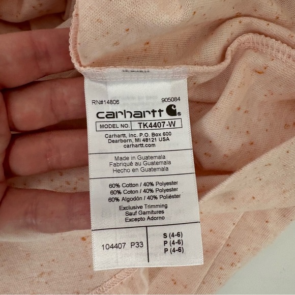 NWT Carhartt Women's Relaxed Fit Midweight V Neck Long Sleeve Shirt S - Picture 6 of 7